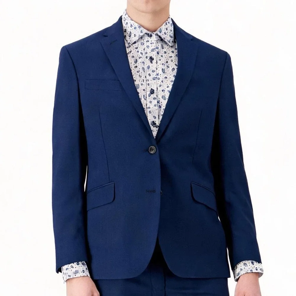 Kenneth Cole Reaction Mens Suit Jacket 48R Blue Blazer Business Casual NWT